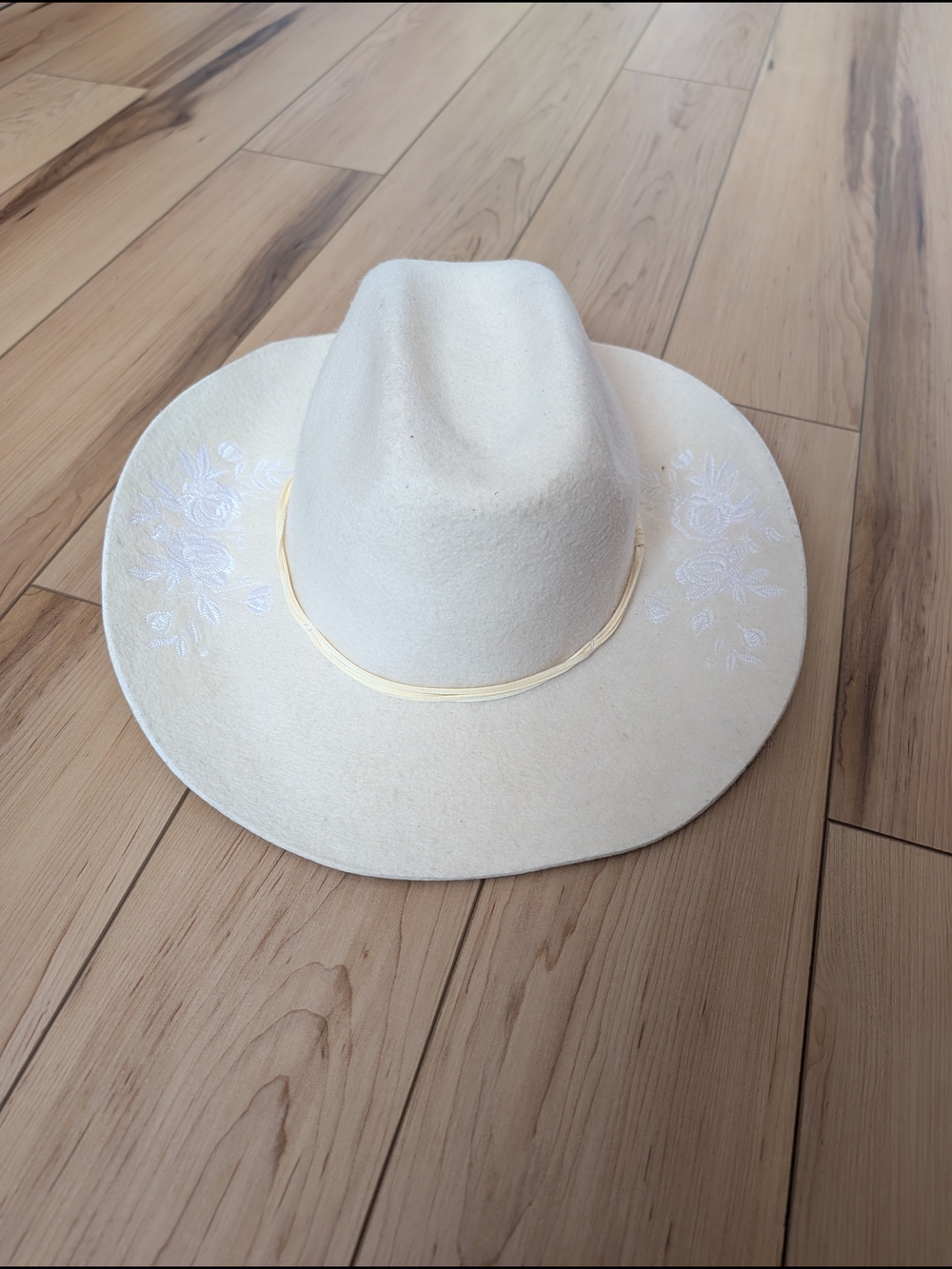 San Diego Hat Cream Embroidered Western Hat Style exclusive to Free People
